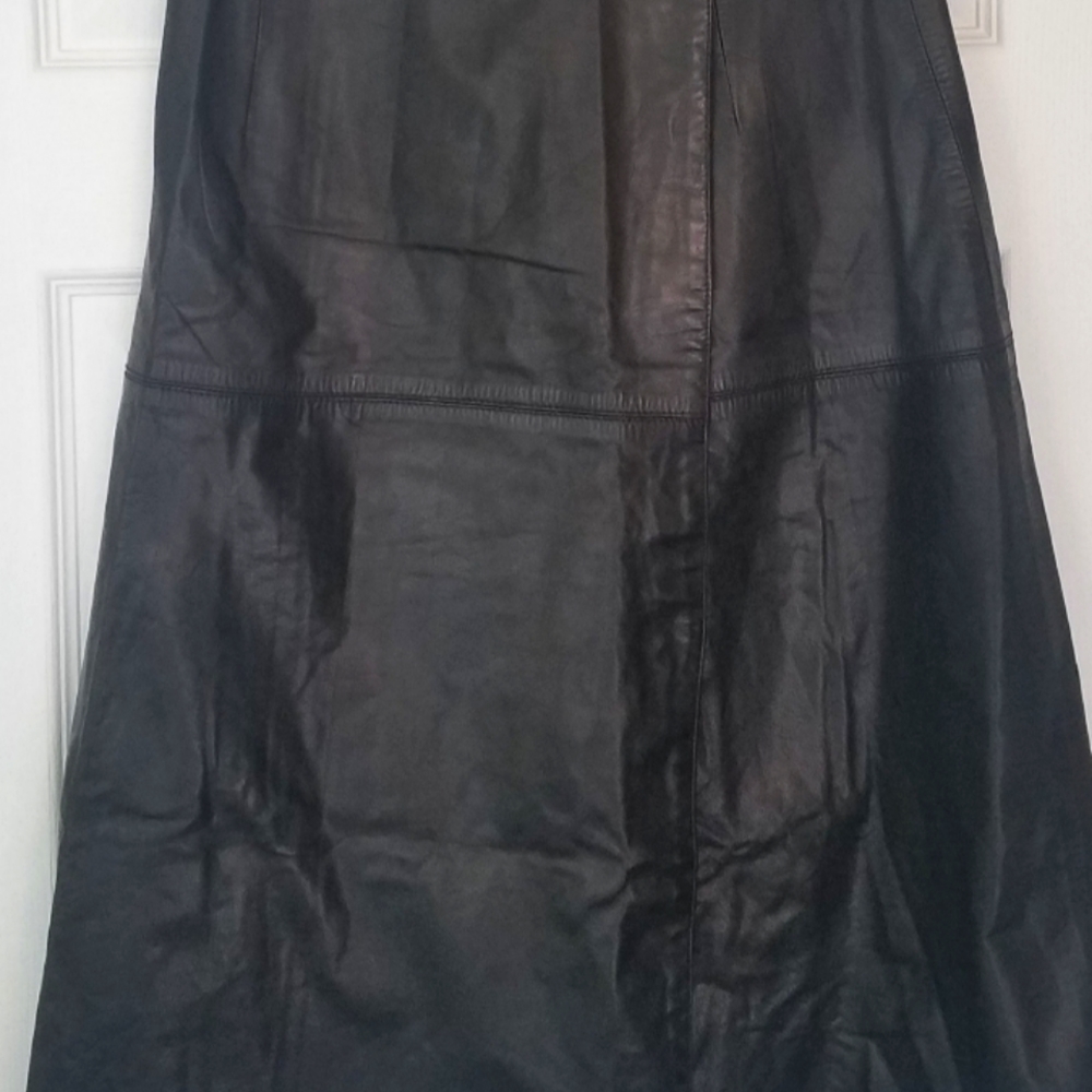 MixMatch Vintage Full Length Leather Panel Skirt